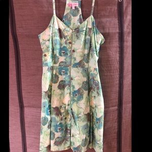 Mini green floral dress